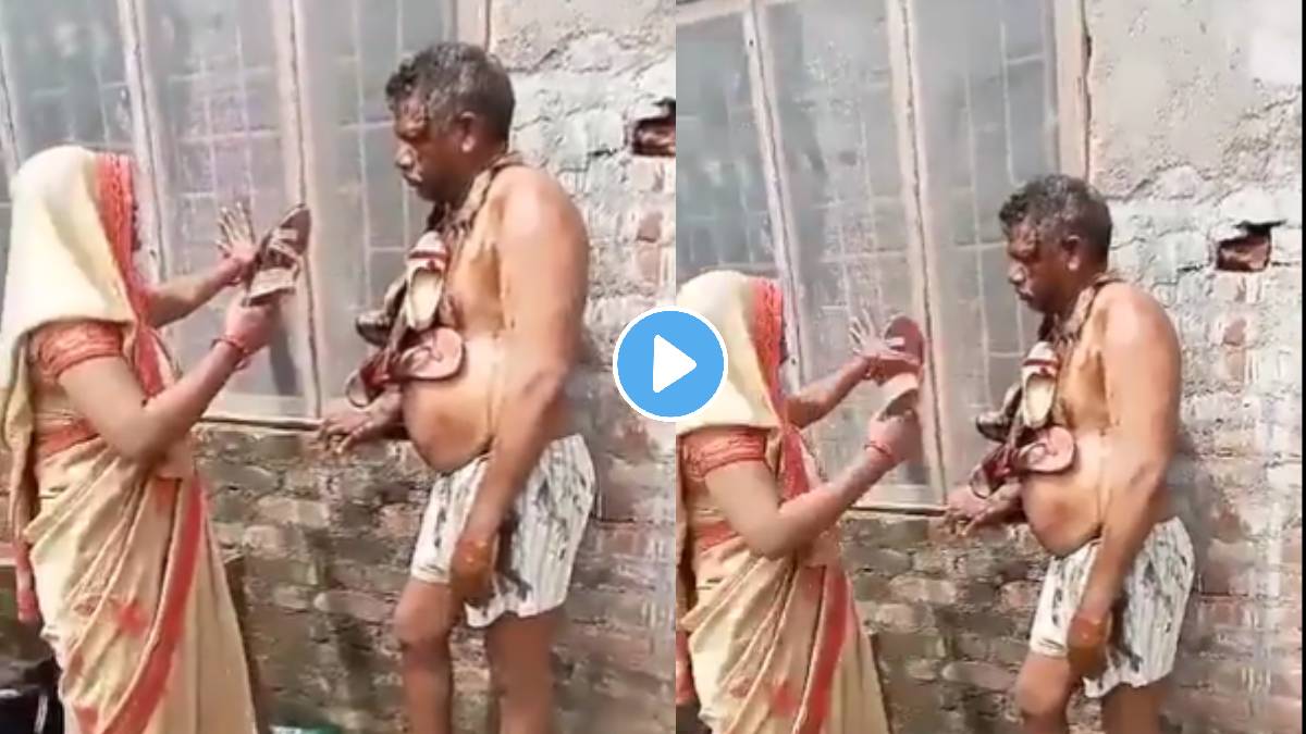 man caught molesting woman beat him Women in Auraiya District UP over Misbehaving and harassing ladies of the village users say this is not manipur video viral