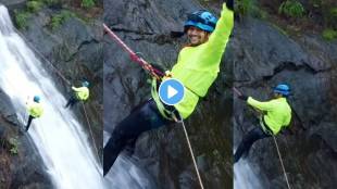 akash thosar did rappelling in sahyadri ranges