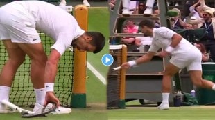 Wimbledon 2023: Novak Djokovic Gets Angry During Match Breaks Racket in Fury Watch Video