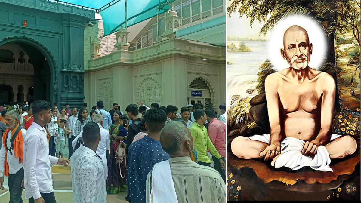 crowd devotees shegaon occasion guru poornima
