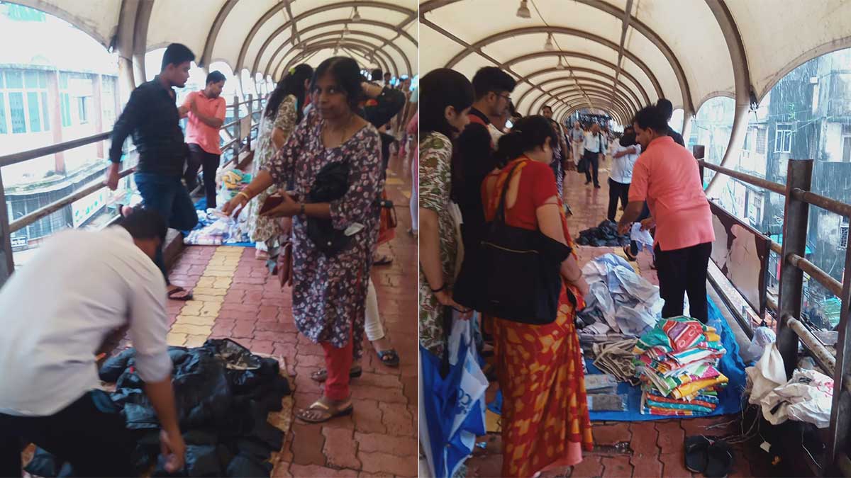 hawker stall on dombivli railway station skywalk