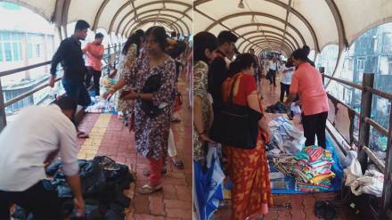 hawker stall on dombivli railway station skywalk