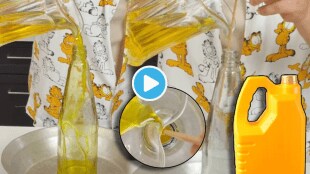 Video One Small Stick Jugaad To Pour Oil in Narrow Bottle or Oil Can Without Wasting Single Drop Masterchef kunal Kapoor Tips