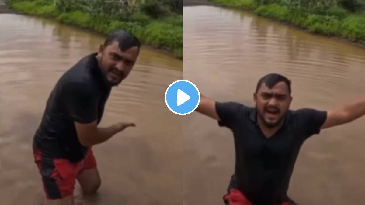 Mumbai goa highway conditions bad road mumbai goa highway in poor condition boy video viral on social media
