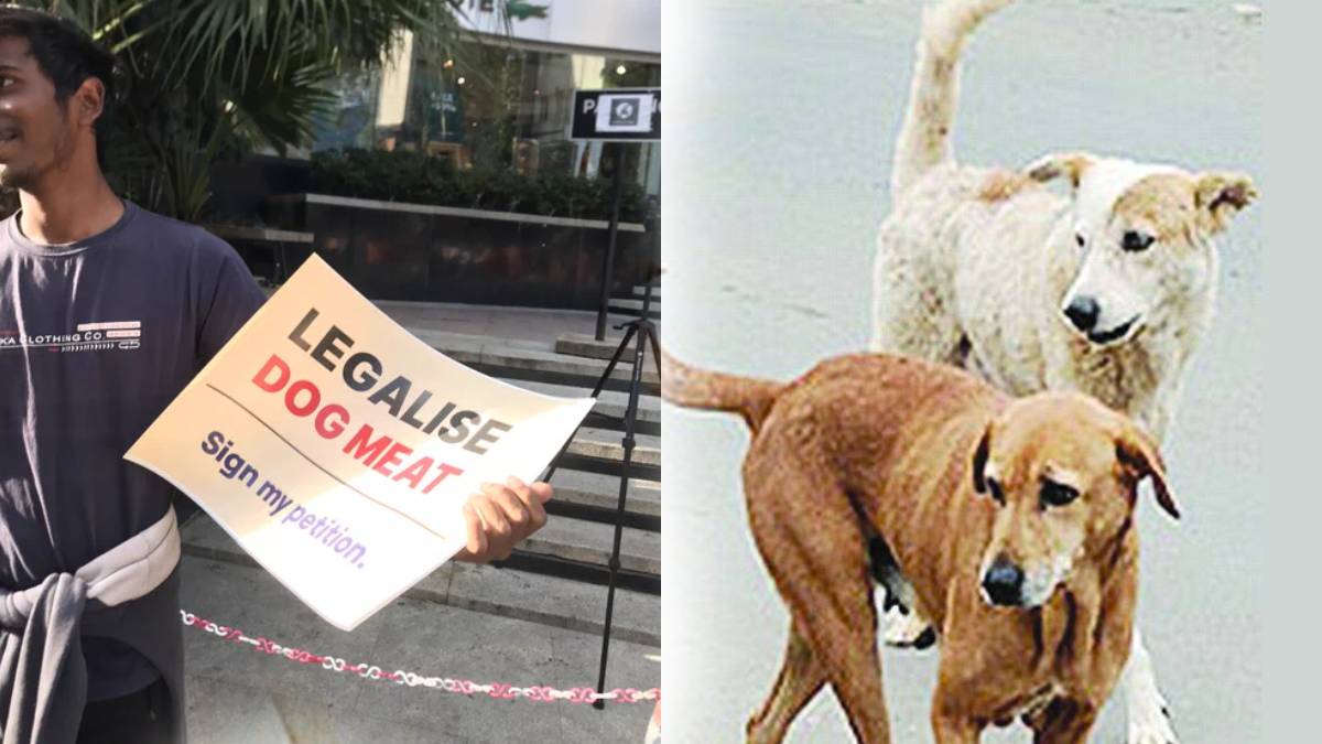 Bengaluru Mans Legalise Dog Meat Sign Goes Viral Netizens React in social media
