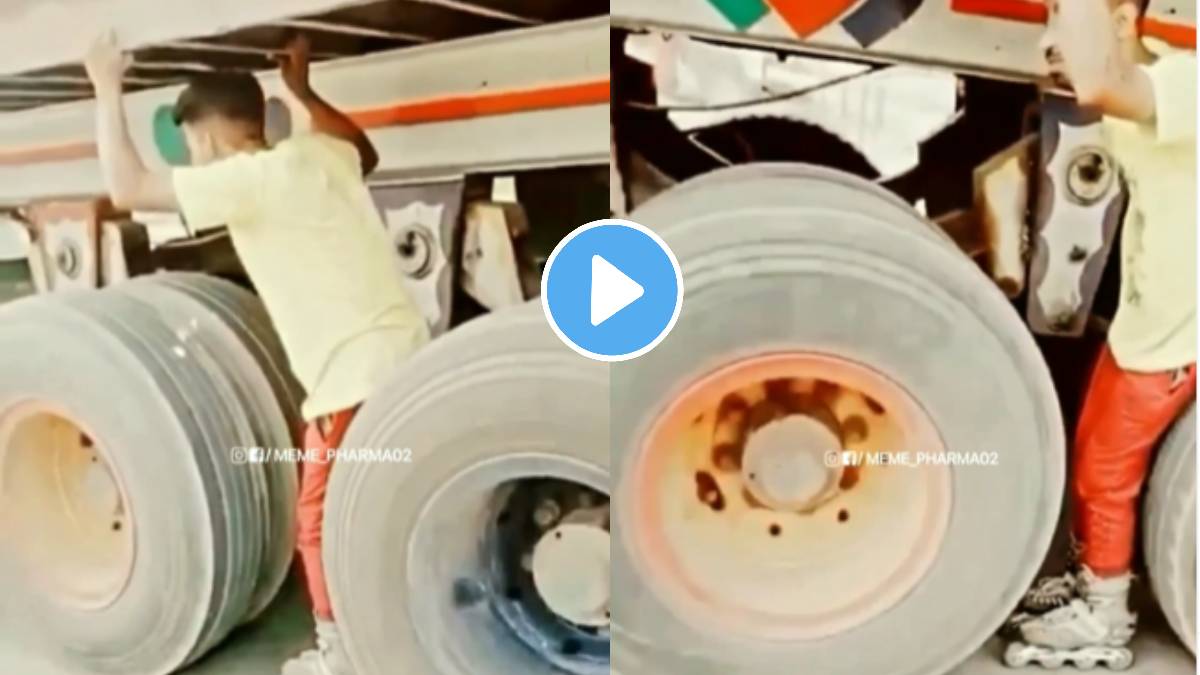 Viral Video: Young man’s fearless stunt between wheels of a moving truck seems straight out of ‘Dhoom,’ watch video