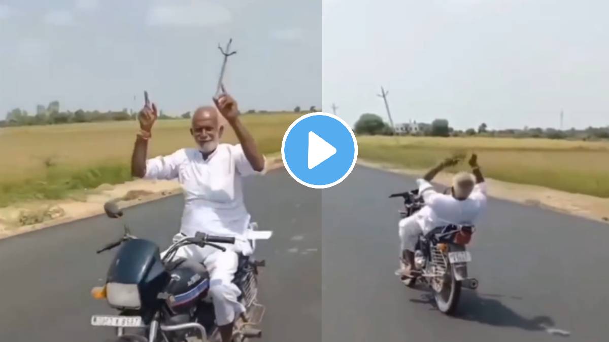 old man dangerous stunt on bike video