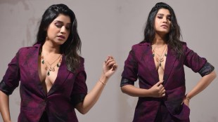 Rasika Sunil Bold Photoshoot Purple Blazer Suit