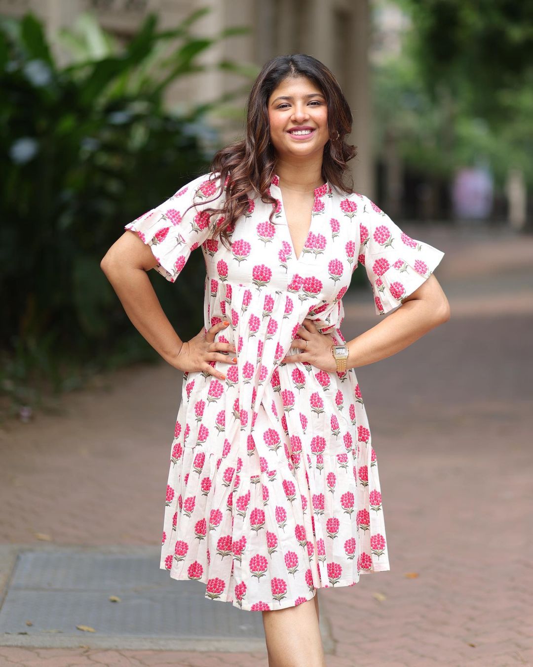 Sana Kedar Shinde Pink Saree Look