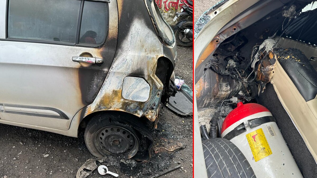 Vehicle burning incident in Jaskhar