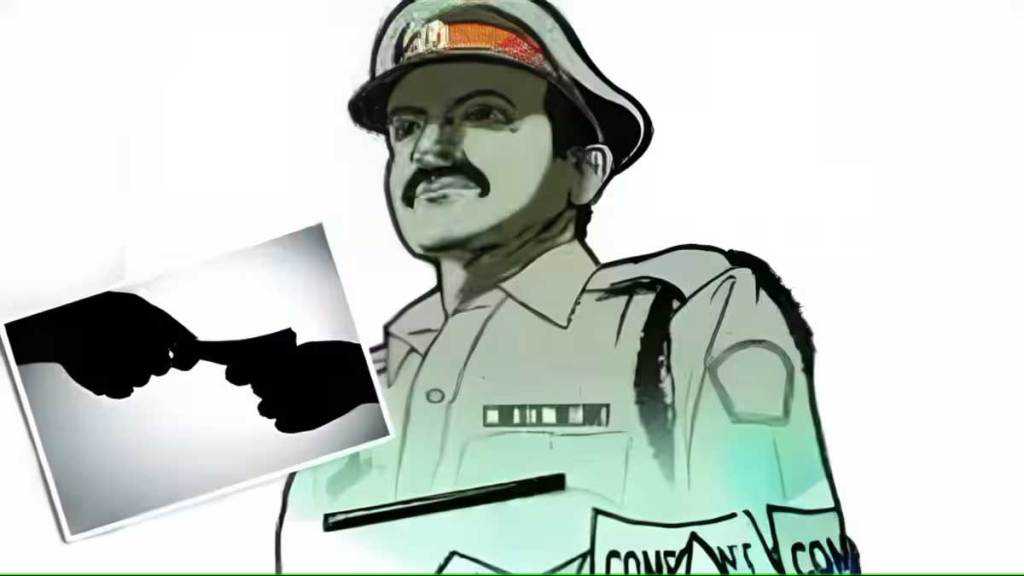 assistant police officer of rural police station in caught while taking bribe