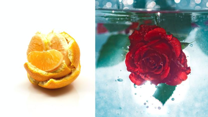 rose water and orange peel - unplash