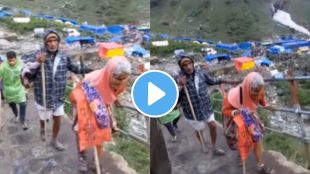 lord shiva devotees old couple going to kedarnath dhaam video goes viral shravan month