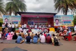 indefinite symbolic hunger strike non-resolution employees' problems salary navi mumbai