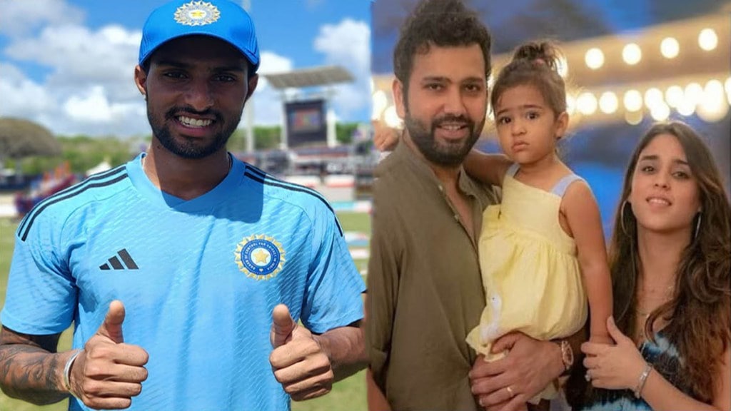In Ind vs WI Tilak Verma celebrates his first T-20 half-century in unique way for Rohit Sharma’s daughter Samaira
