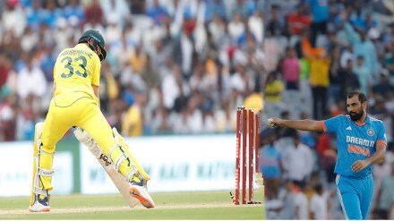 Mohammed Shami's five wicket hall the kangaroos collapsed before India's penetrating bowling Australia set a target of 277 runs