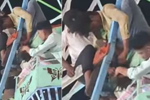 हौस पडली महागात! आकाशपाळण्यात अडकले तरुणीचे केस; जत्रेतील थरारक व्हिडीओ व्हायरल Girls hair gets stuck in Ferris wheel ride in fair