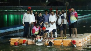 Navi Mumbai Municipal Commissioner Rajesh Narvekar went to the reservoir for ganesh immersion
