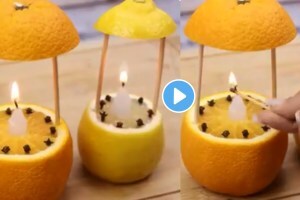 A user has made a homemade room freshener from fruits