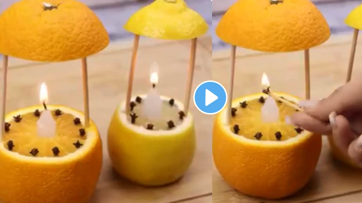 A user has made a homemade room freshener from fruits