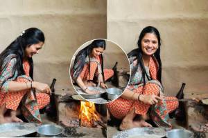 Gautami Patil: पाव्हणं जेवला काय? गौतमी पाटीलने चुलीवर थापल्या भाकऱ्या, फोटो सोशल मीडियावर व्हायरल gautami patil latest photos instagram new post letest photo of gautami patil comments on lavani dance photo