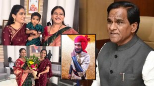 Tanhaji fame actor Kailash Waghmare visit with family on central minister raosaheb danve