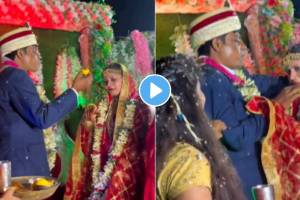 VIDEO: नवरीनं उष्टा लाडू खाण्यास दिला नकार, संतापलेल्या नवऱ्यानं भर मांडवात पकडला गळा अन्… Viral News Bride And Groom Fight Over Laddu In Wedding Ceremony Video Viral News In Marathi trending today