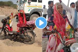 Grandmother has covered 600 kilometers on a moped riding a two-wheeler alone