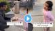 A toddler stops her dad from eating fries and returns the french fries to the waiter