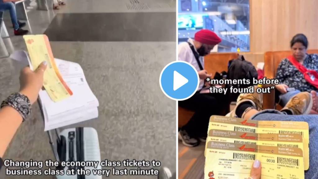 daughter buys a business class ticket for her parents and gives them a special surprise