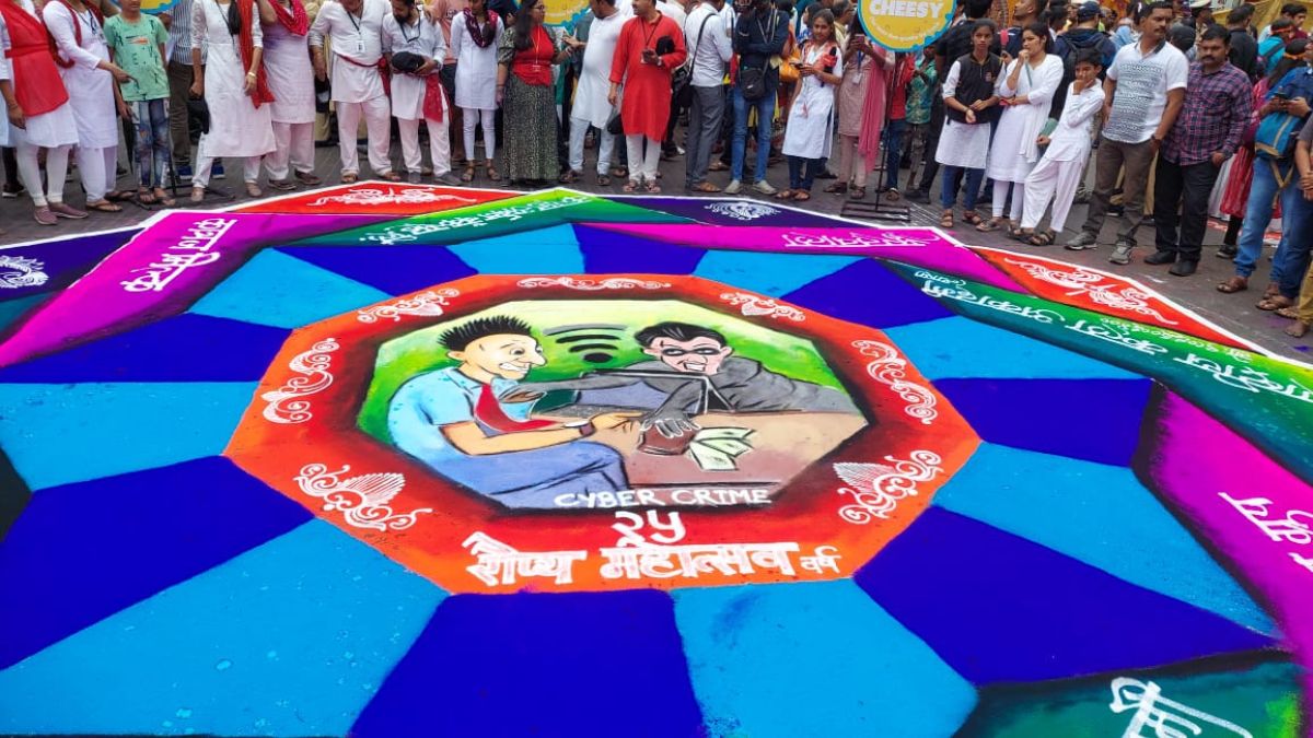 Rangoli based on cybercrime