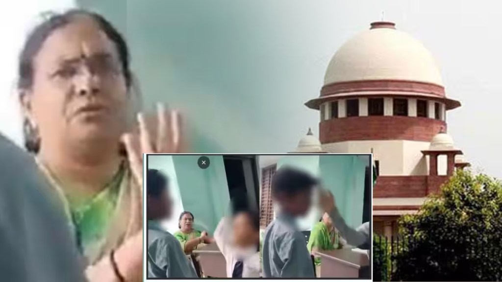 Up teacher beating muslim student
