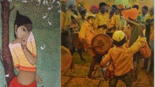exhibition of paintings, paintings by rural painters, paintings on human emotion