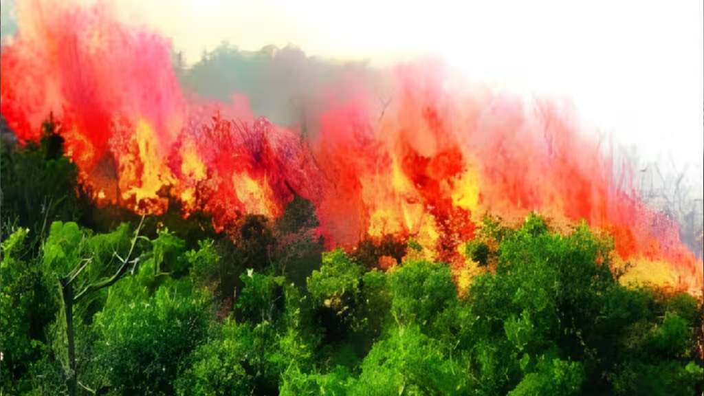 21 years 3.59 lakh hectares trees jungles damaged India fire