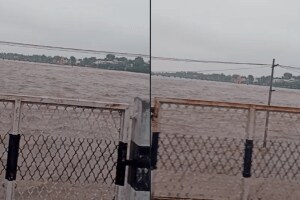 Bori river Amalner taluka flooded, many villages lost contact