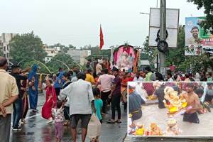 Ganesh Immersion: उद्योनगरीत जलाभिषेकात गणेश विसर्जन मिरवणुकीला प्रारंभ ganesh immersion procession in pimpri chinchwad