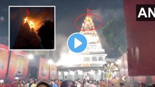 ganpati mandal catches fire