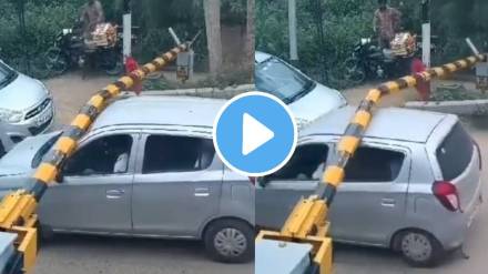 indian railways alto car broke the railway crossing came out from below driver stunt video
