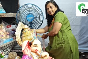 Jayashree Gajakosh makes Ganesha idols paper pulp