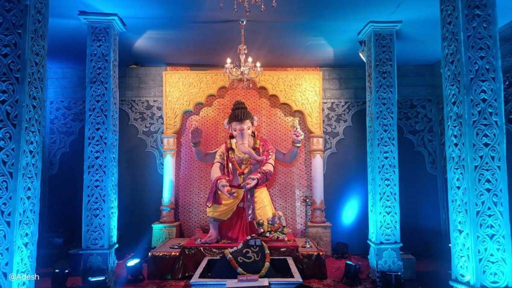rudra ganesh mandal grand and attractive kedarnath temple decoration for ganpati