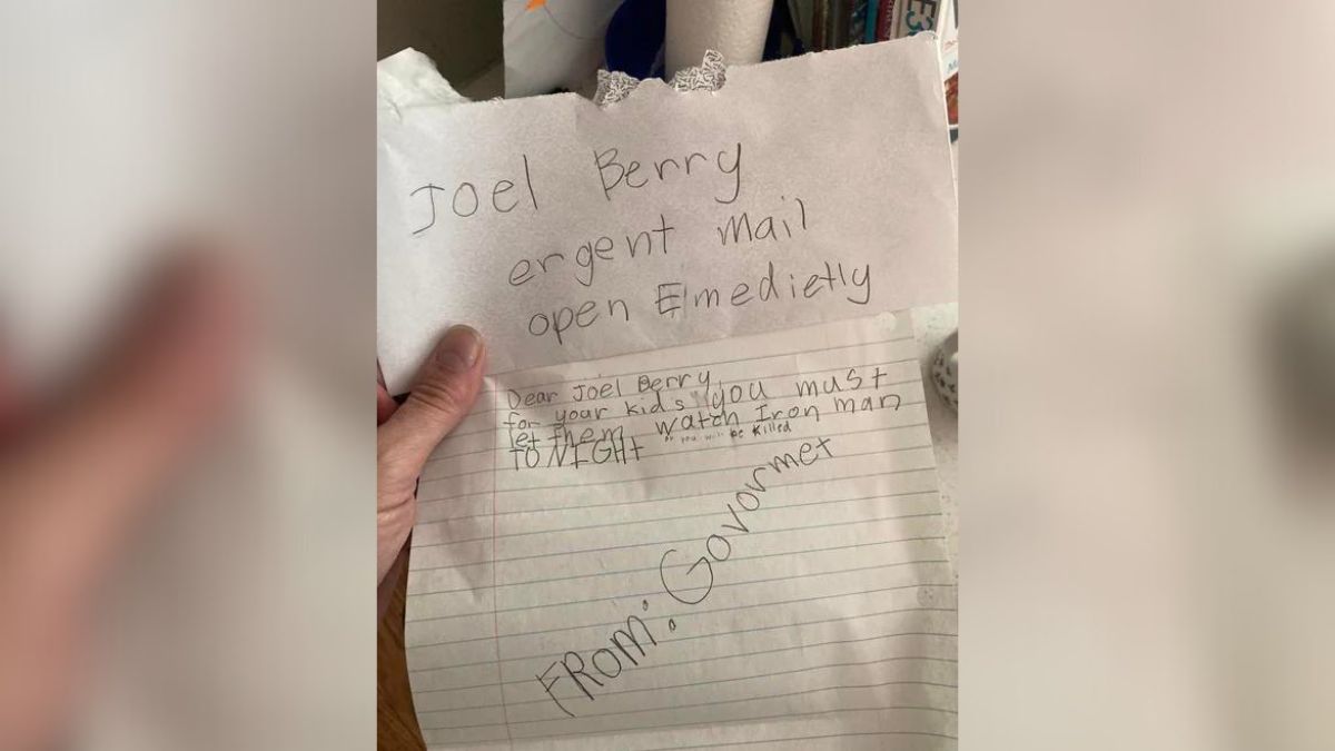 Father gets 'threat' note from 8-year-old who wants to watch Iron Man