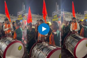 isabled young woman Dhol Vadan with one hand