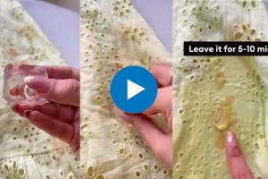 Stains on new clothes Then use ice the stain will disappear quickly Watch the viral video