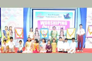 prabhat kids school celebrated ganeshotsav with unique concept of ganesh puja