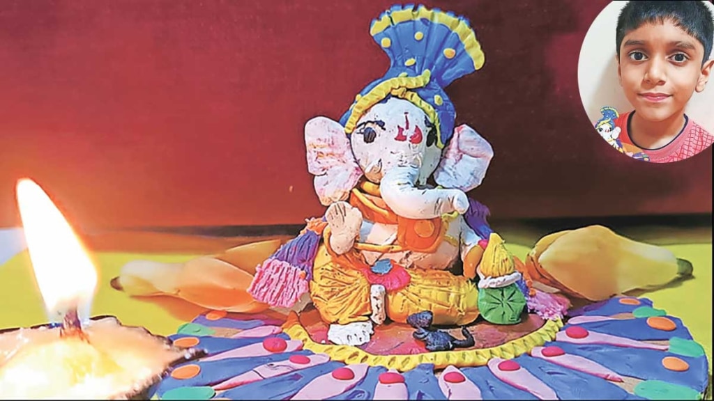 Ganesh idol clay om thombre ganu