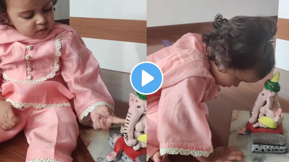 cute video goes viral ganeshotsav