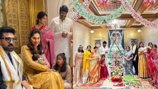 south superstar ram Charan bring bappa home with daughter klin kaara