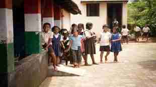school students in village