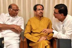 सेना, काँग्रेस, राष्ट्रवादीने प्रत्येकी १६ जागा लढविण्याचा प्रस्ताव sharad pawar balasaheb thorat uddhav thackrey