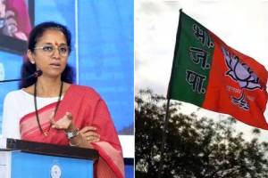 supriya sule bjp flag